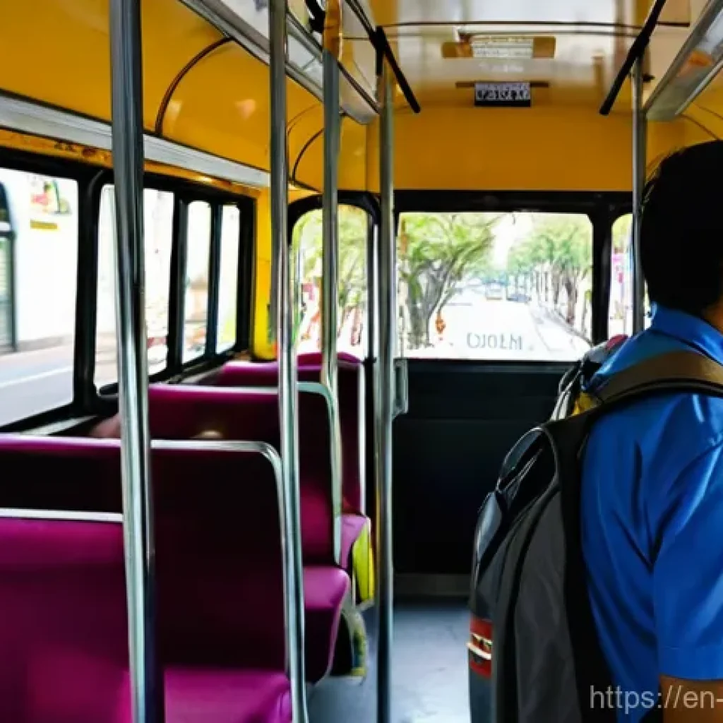 아르헨티나 대중교통 이용법 - **"The Golden Ticket: SUBE Card on a Colectivo"**
A vibrant, eye-level shot inside a colorful Bu...